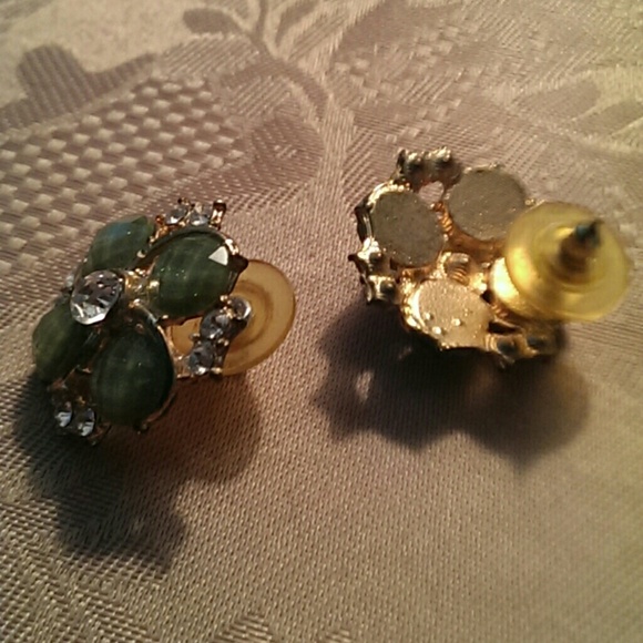 Antique Inspired Iridescent CZ Florette Earrings - Picture 3 of 3